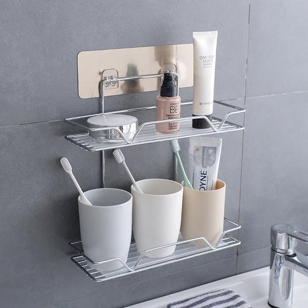 

bathroom shelves drill storage rack with hook for 2 layers square product holder or toilet