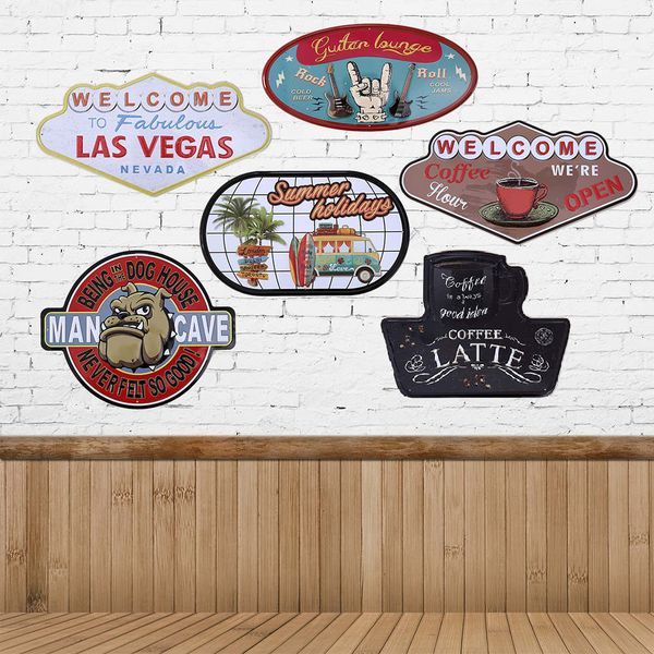 

2021 new industrial decoration metal wall sign cafe furniture home bars vintage plate retro decor beer coffee corner plaque