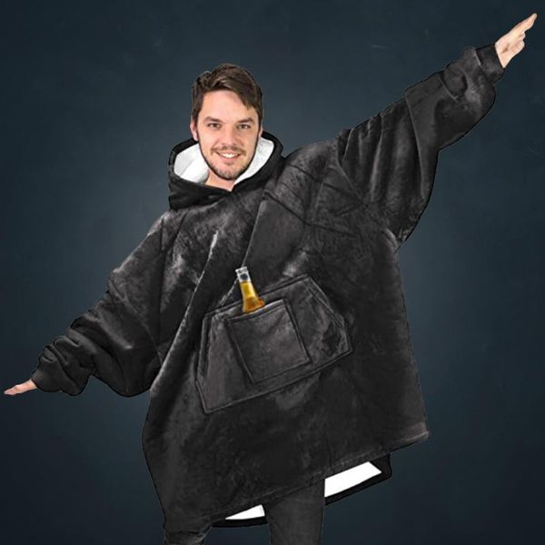 

blankets winter fleece warm hoodies sweatshirts women men barbecue home casual blanket camping portable outdoor