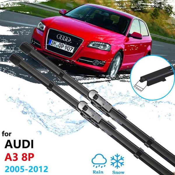 Лезвия стеклоочистителей для Audi A3 8P 2005 ~ 2012 FrontShield Windshield Watershield Wipers Accessific Stickers 2007 2008 2010 2011