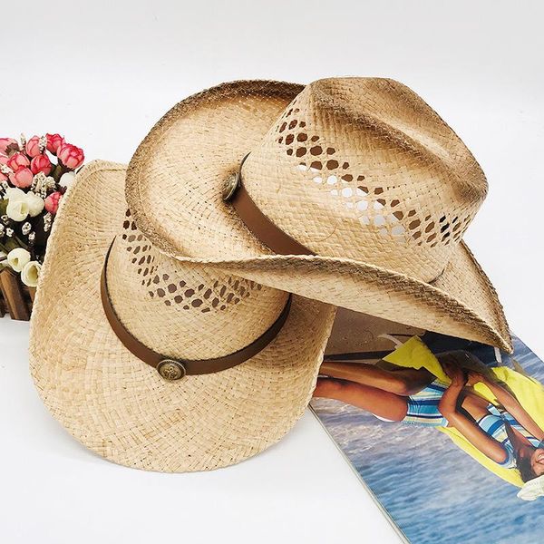 

cloches cowboy hats women men western hat for gentleman straw lady cowgilr costume sombrero hombre panama jazz caps, Blue;gray