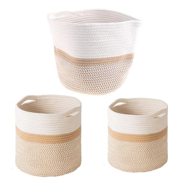 

storage baskets hand woven flower pot basket laundry closet bins picnic toys container planter holder baby nursery home