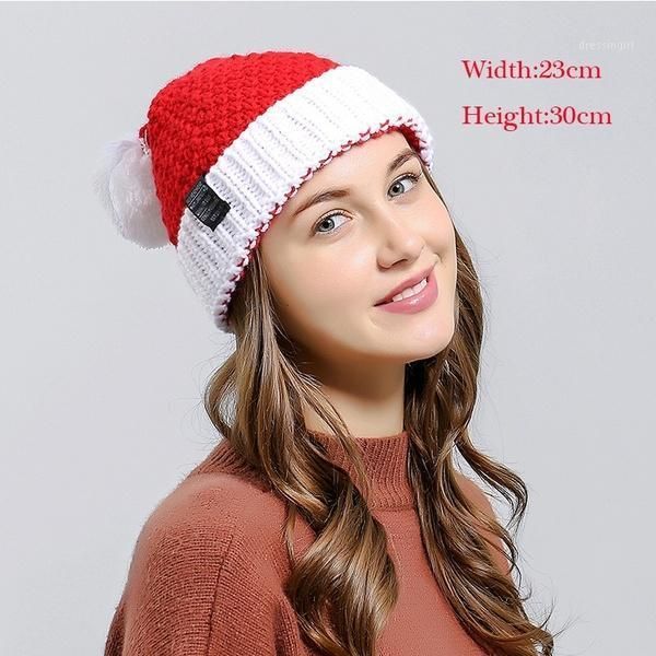 

christmas decorations year woolen hat adults for home santa claus gift warm winter earmuffs knit cap