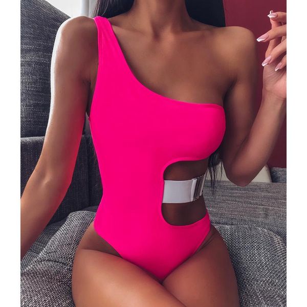 

leopard one shoulder summer piece swimsuit women beachwear monokini swim wear bathers swimwear bathing suit one-piece suits