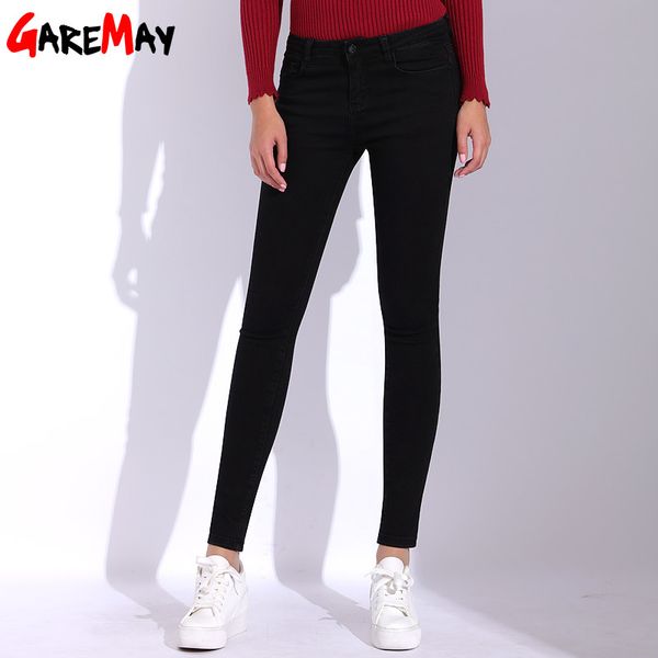 

high waist black jeans women skinny plus size for denim pants femme trousers female bottoms 210428, Blue