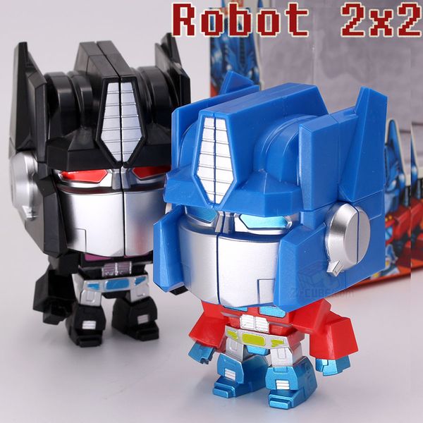 

magic puzzle cube fantasy cube 2x2x2 big head robot creative big head robot black blue logic game toys gift