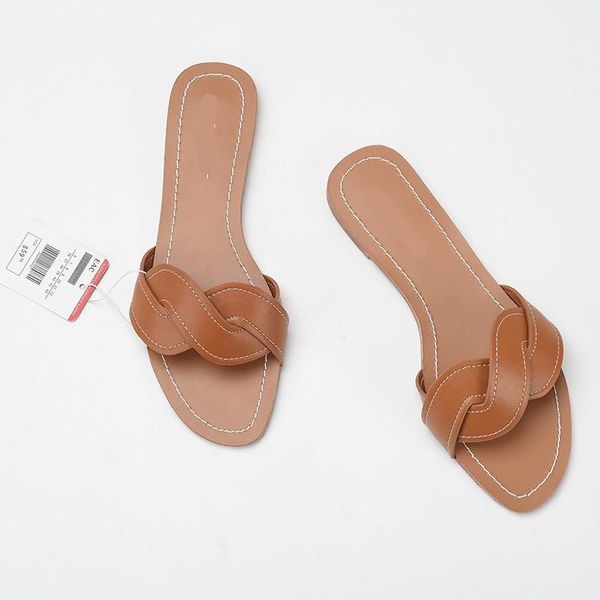 

slippers big size lace-up casual shoes rubber flip flops slides slipers women luxury hawaiian summer soft flat 2021 pu basic, Black