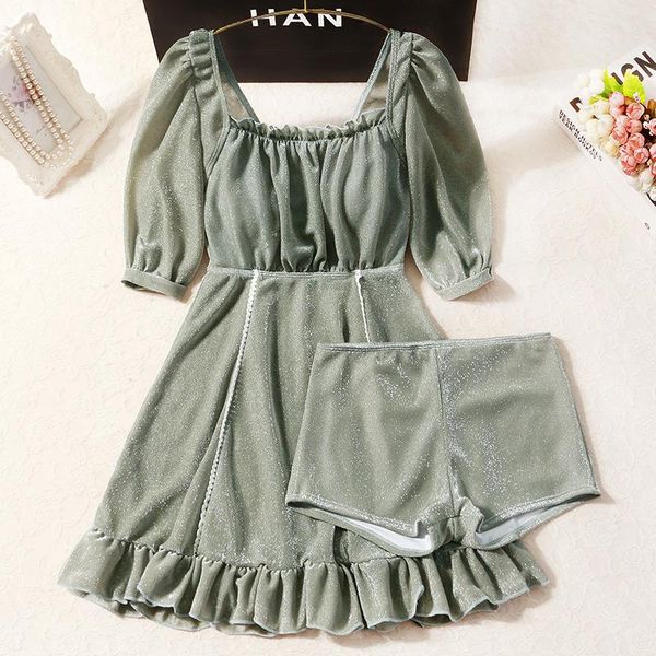 

solid women two-piece swimwear bikini tankinis set padded bathing suit swim beach dress summer casual female swimsuit one-piece suits
