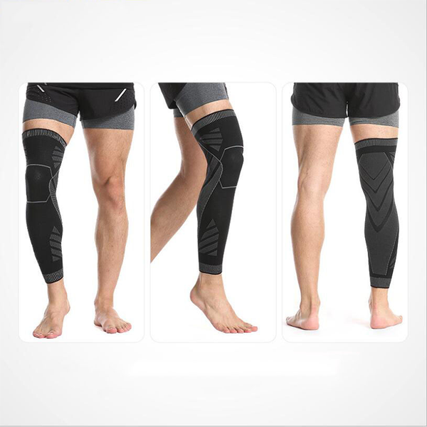 

huanwei high performance sports protector knitted pressure knee pads outdoor riding basketball long legs elbow &, Black;gray