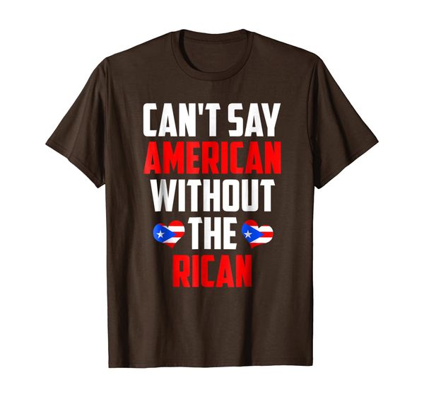 

can't say american without the rican puerto rico t-shirt, White;black