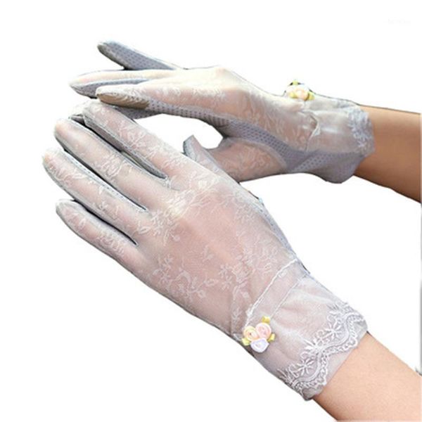 

new sunscreen gloves, summer sunscreen gloves, female outdoor riding sunshade and uv protection short gloves d971, Blue;gray