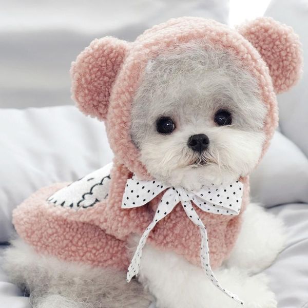 

dog apparel removable clothes with hat winter thick plush hoodie warm costume puppy small medium dogs chihuahua yorkshire