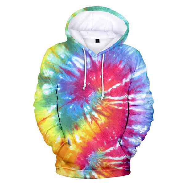 3D impresso laço tintura flashbacks hoodie mulheres homens coloridos psicodélico moletom moletom camisola meninas superdimized pullover casaco roupas x0721