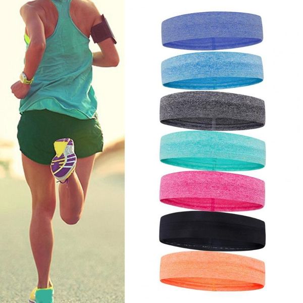 

sweatband solid color effective athletic sports headband anti-skid strips basketball high-elastic for exercise, Yellow;black