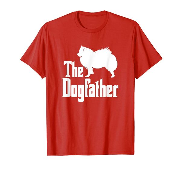 

the dogfather t-shirt, american eskimo dog silhouette, funny, White;black