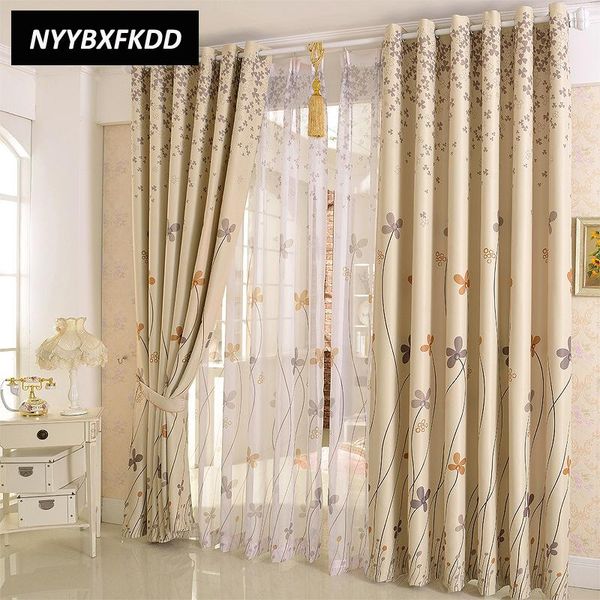 

curtain & drapes pastoral floral blackout curtains for windows printing child living room bedroom kitchen