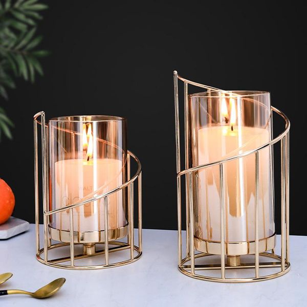 

candle holders nordic romantic candlestick decoration living room table luxury high-end iron candlelight dinner props