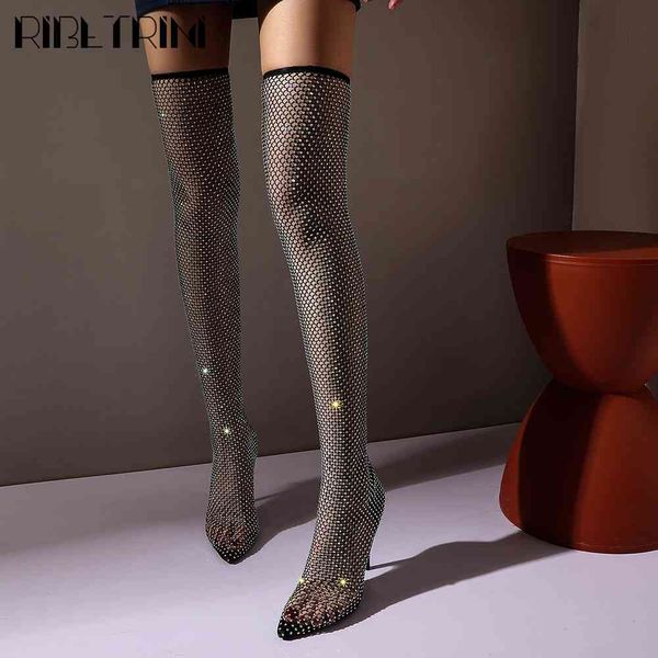 

boots brand female pointed toe hollow out high heels mid calf shoes summer women handmade boots, Black