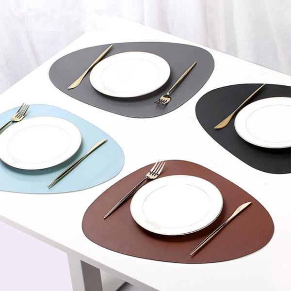 

mats & pads 2 4 6 pcs pu placemats for table waterproof non-slip insulation leather place mat set nordic style christmas napkin kitchen