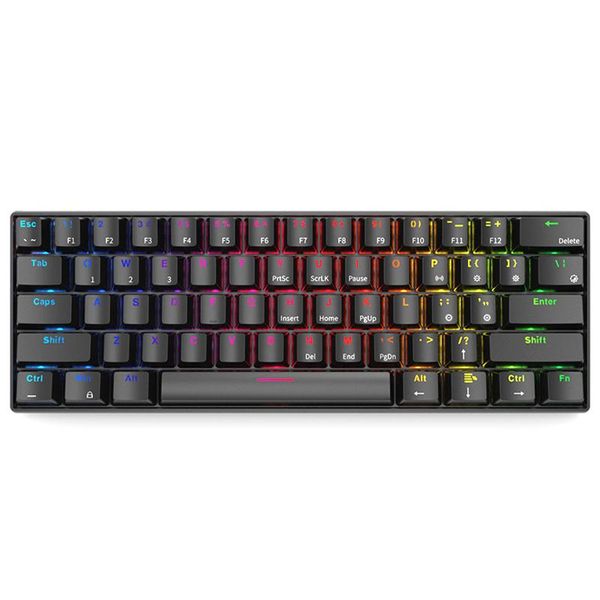 

keys wired / bluetooth wireless dual-mode mechanical gaming keyboard for windows macos android gamer - rgb backlight keyboards