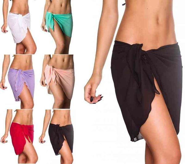 

women cover short ups skirt chiffon beach wraps bikini swimwear skirts low waist tutu summer beachwear towel yfa164, White;black