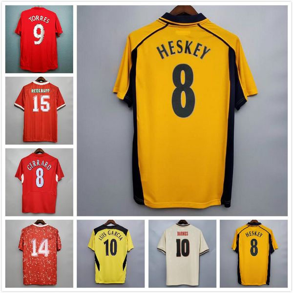 

retro version soccer jersey 00 01 04 05 81 84 85 86 89 93 94 96 95 97 98 rush torres kuyt fowler liv john barnes erp ool classic vintage kit, Black;yellow