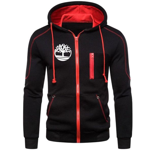 

men's hoodies & sweatshirts arrival men casual fashion zipper red hooded sweatshirt man autumn warm hoody streetwear hip hop coat, Black
