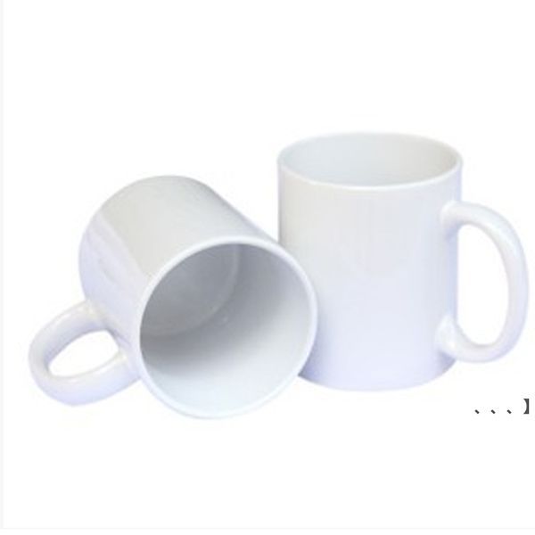 NUOVO sublimazione tazza vuota trasferimento di calore personalizzato in ceramica 11 oz tazza di acqua bianca fai da te regalo per feste spot per bevande all'ingrosso SEAWAY RRF12607
