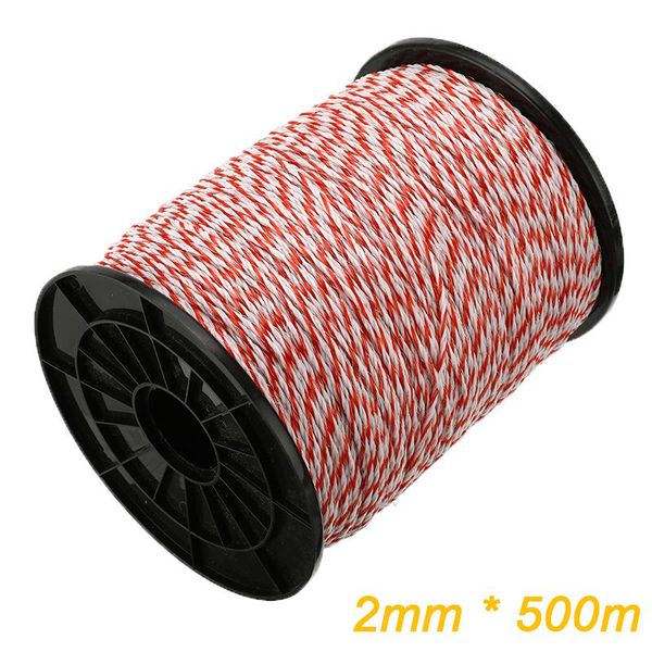 

fencing, trellis & gates 500m roll electric fence rope red white polywire with steel poly for horse animal fencing ultra low resistance wire