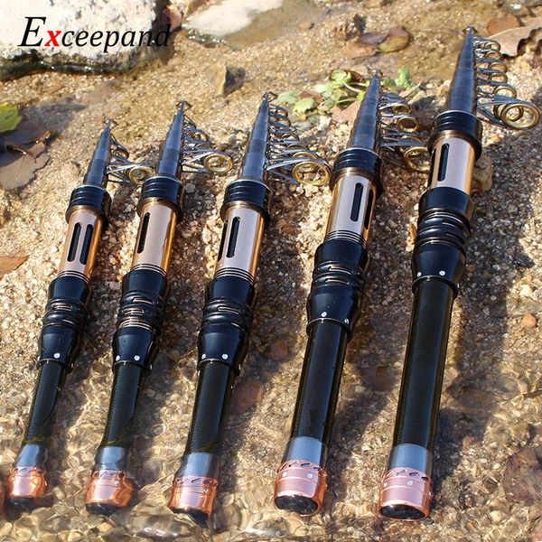 

exceepand 1.3m - 2.4 m carbon portable fishing rod pocket sea superhard spinning set boat rods