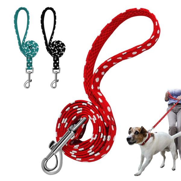 

dog collars & leashes 4ft walking leash for small medium dogs cats soft nylon polka dot pet lead pitbull outdoor running training rope duara