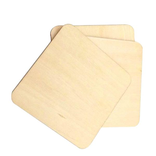 

50pcs 5x5cm wooden cup square simple heat resistant holder pad coffee tea bowl mats & pads