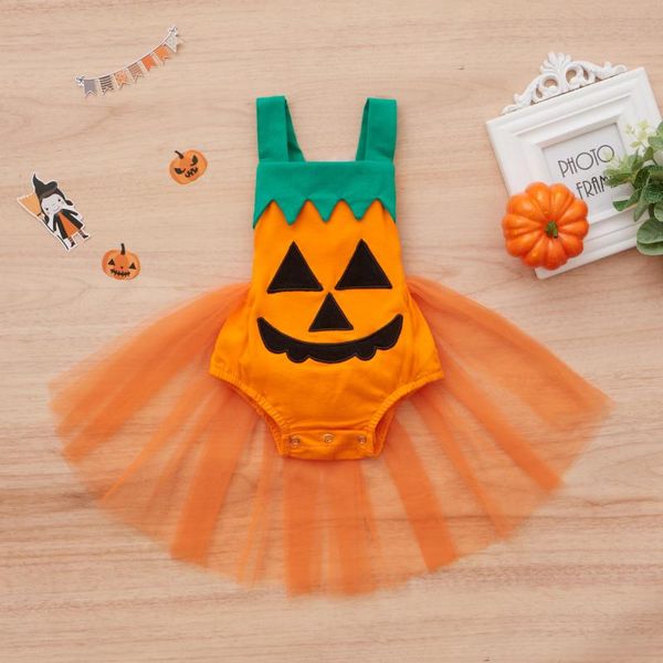

rompers born baby pumpkin patchwork romper dress infant girls sleeveless square collar short sling jumpsuit halloween up, Blue