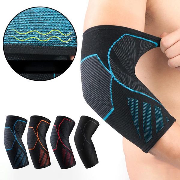 

pcs elastic stretch elbow support brace arthritis bandage knee pad guard for basketball football volleyball protection & pads, Black;gray