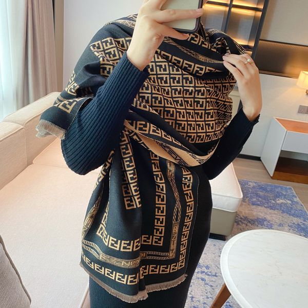 

design new autumn winter women's imitation cashmere scarf double-sided two-color warm and thickened versatile long shawl bib, Blue;gray