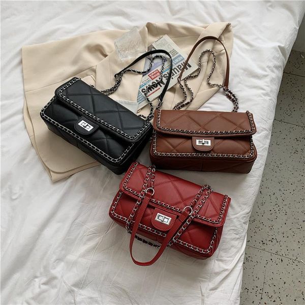 

original brand 2021rhomboid chain bag 2021 fashion casual diagonal cross one-shoulder square simple shoulder bags