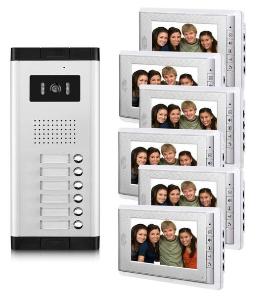 

6/8/10/12 unit apartments video intercom system 7 inch door phone kit doorbell for 6-12 household apartment phones