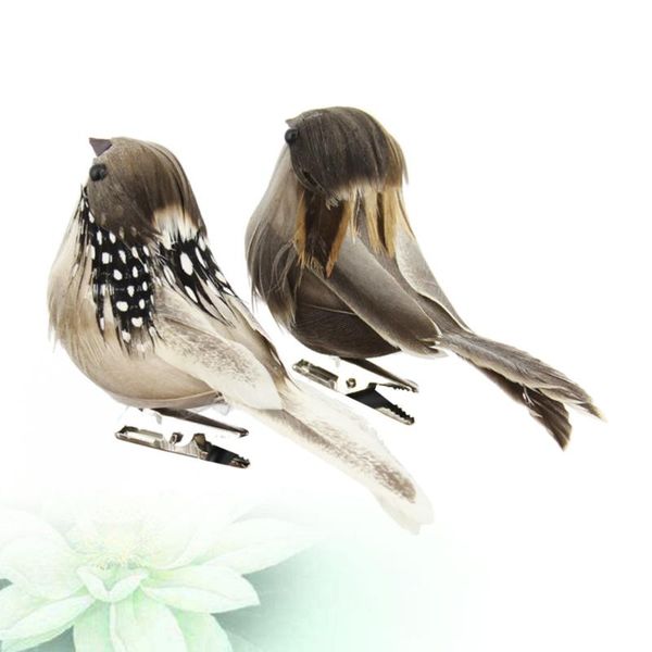 

4pcs artificial feathered birds vivid bird ornaments decoration props for home garden party (random colors) decorative objects & figurines