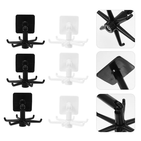 

hangers & racks 6pcs drilling storage hooks kitchen convenient multi-hook