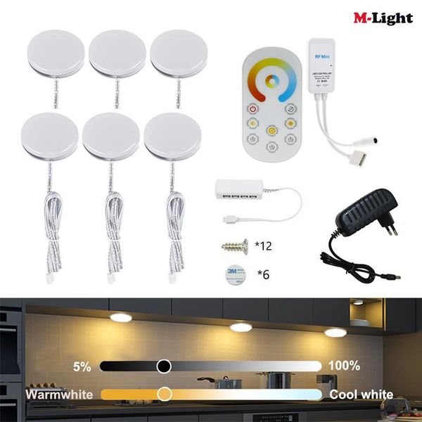 

cabinet light 12v cct led under lamp white+warm white rf touch remote control dimmer wardrobe cupboard lights caravan camper van rv