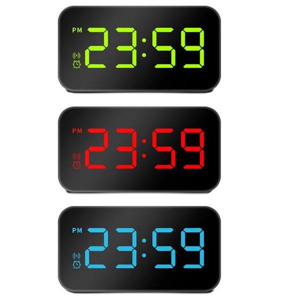 

other clocks & accessories t8we led digital voice control alarm clock dual usb powered easy snooze brightness adjustment battery backup beds