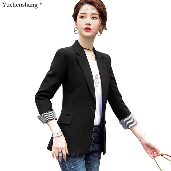 

women's suits & blazers women fashion office coat with pockets vintage notched collar long sleeve female outerwear chic black apricot, White;black
