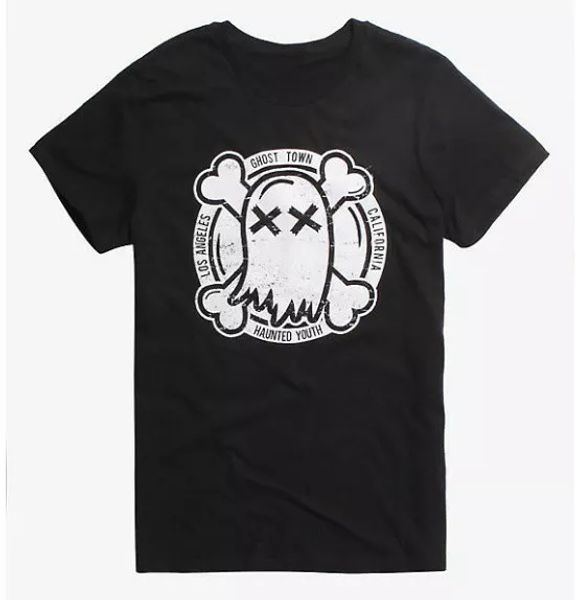 

ghost town haunted youth band t-shirt new licensed & official, White;black