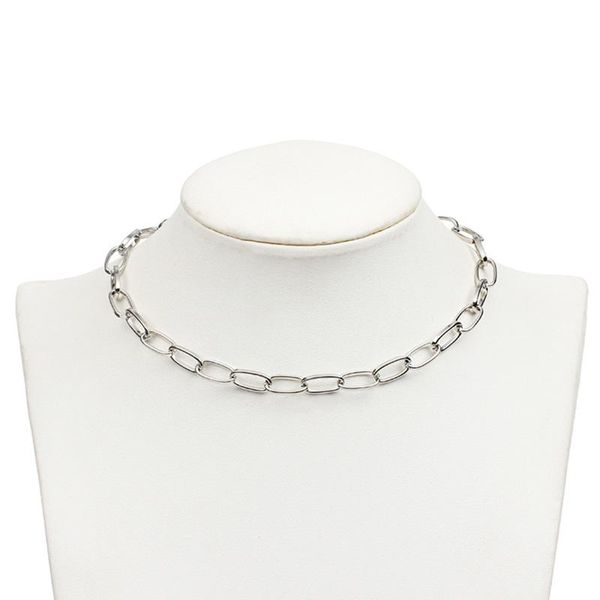 

chokers 2021 gold color punk round circle chain choker necklace collar statement clavicle for women men party jewelry, Golden;silver