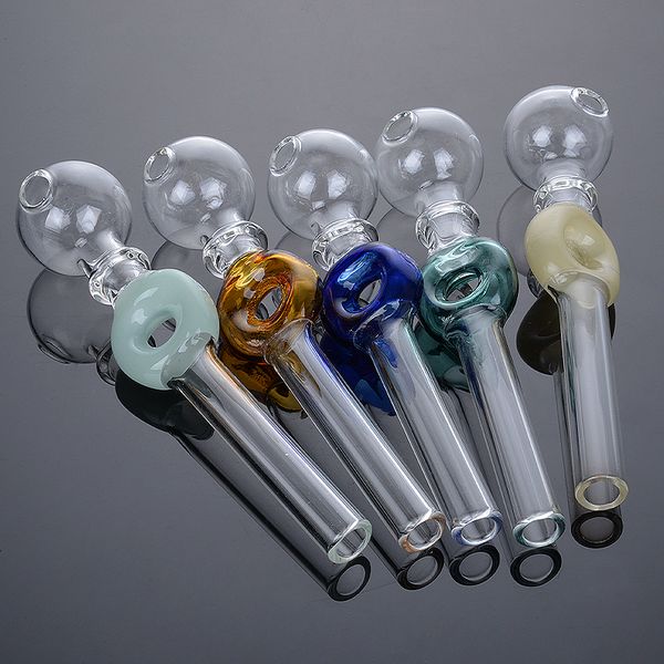 1000pcs Colorful Heady Water Pipes Bruciatore a nafta Tubo Pyrex Vetreria Herb Narghilè Cigrette Tubo Shisha Accessori per fumatori Oli Rigs Tubi di paglia