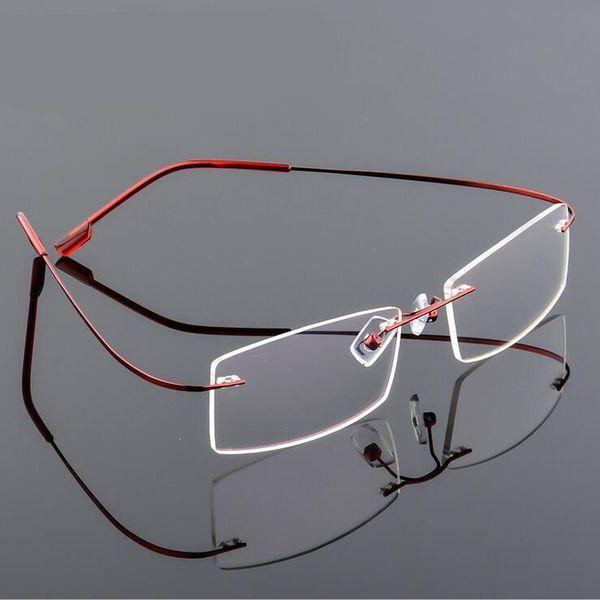 

colors 8g ultra light glasses male women rimless frames stainless eyewear for myopia fashion sunglasses, Black