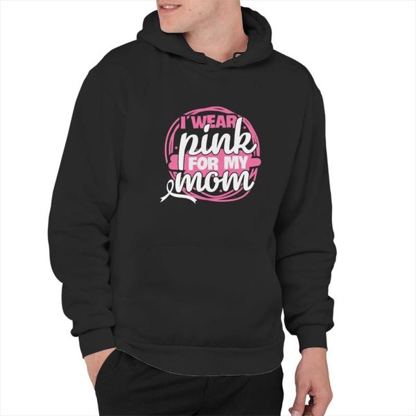 

men's hoodies & sweatshirts breast cancer i wear pink for my mom oversizeÂ graffiti winter harajuku couples 90s sports hoodie 196161, Black