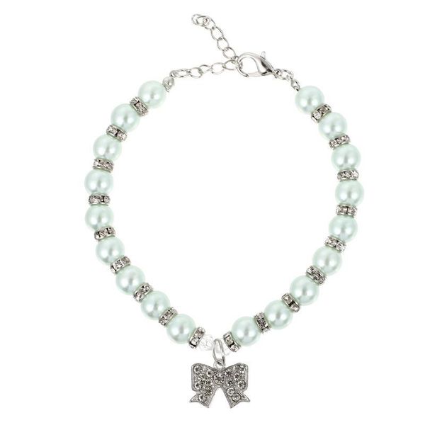 

dog apparel alloy bowknot fashionable pet necklace pearls