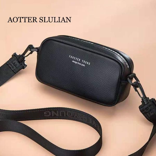 

evening bags casual women ins style all-match crossbody bag black pillow shape design wide shoulder strap messenger personality girls