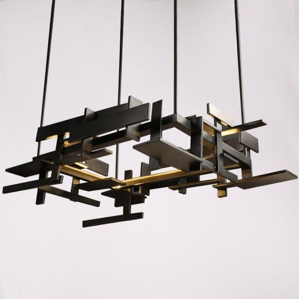 

pendant lamps designer art geometry copper chandelier post-modern model room living dining custom special-shaped